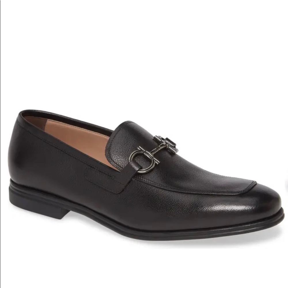 Salvatore Ferragamo Men's Scarlet Gancini Bit Leather Loafers Nero